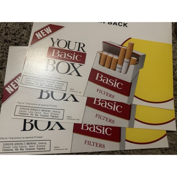 merit cigarettes vs marlboro Lot Of Vtg 90's Cigarette Advertisements Marlboro Basic Merit Rare Decals,  Signs
